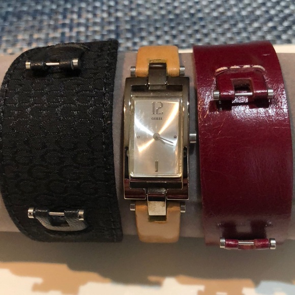 Guess Accessories - Guess interchangeable watch 2 leather & logo strap